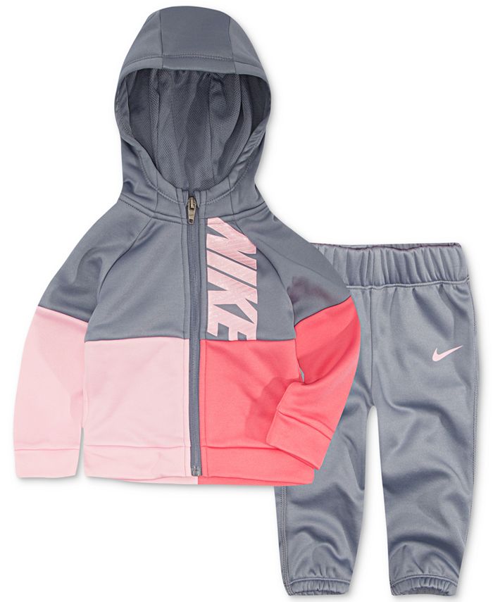 Nike Baby Girls 2-Pc. Colorblocked Hoodie & Pants Set - Macy's