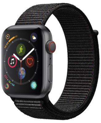 Apple Watch Series 4 GPS Cellular 44mm Space Gray Aluminum Case with Black Sport Loop Macy s