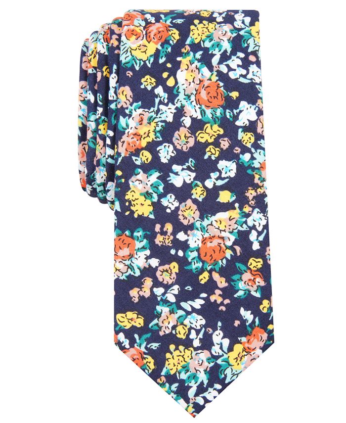 Bar III Men's Rowland Floral Skinny Tie, Created for Macy's Macy's