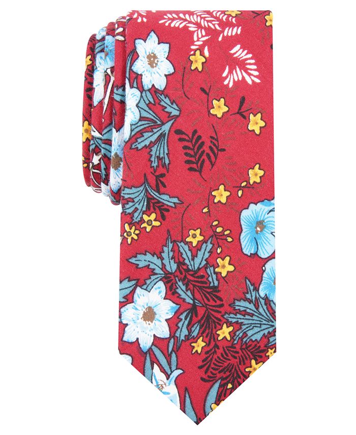 Bar III Men's Eliot Slim Floral Tie, Created for Macy's - Macy's