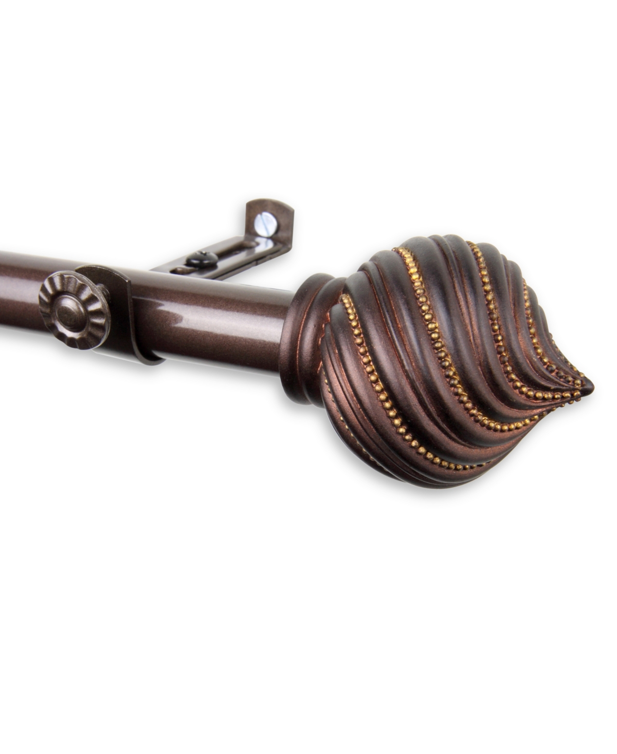 Bisque 13/16" Curtain Rod 120-170" - Cocoa