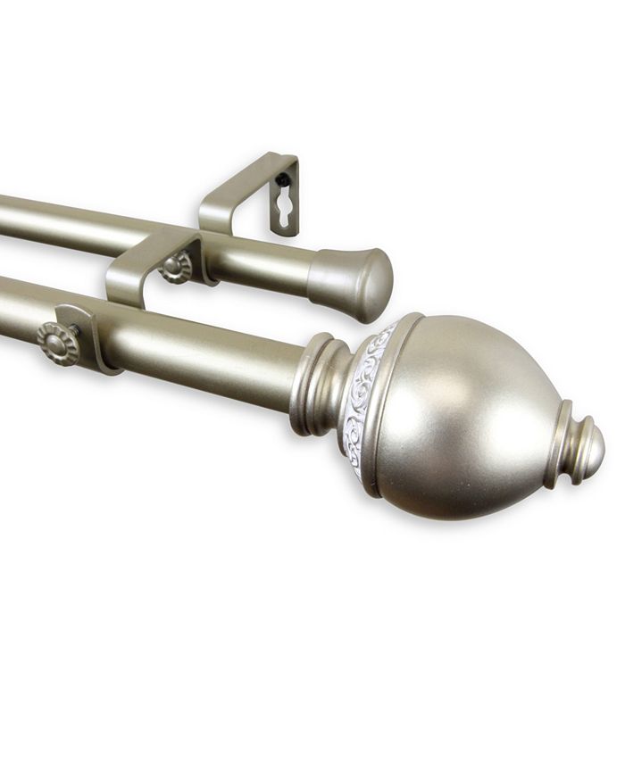 Rod Desyne - Ramona Double Curtain Rod 1" OD 120-170 inch - Mahogany