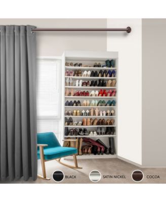 Rod Desyne - 1.5" Adjustable 48-84 inch Room Divider Rod and Socket Set - Black