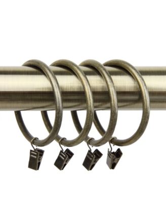 Rod Desyne - 2-1or2 inch Curtain Rings wor Clip (Set of 10) - Antique Brass