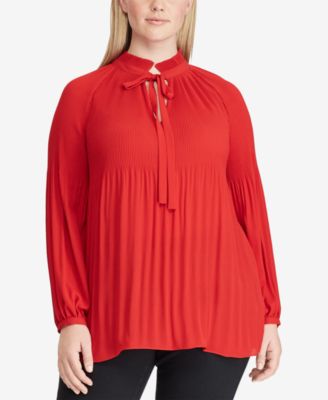 Lauren Ralph Lauren - Plus Size Georgette Tie-Neck Top