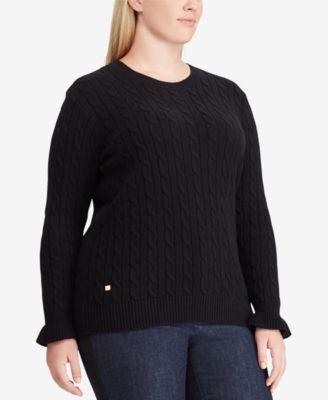 Lauren Ralph Lauren - Plus Size Cable-Knit Cotton Sweater