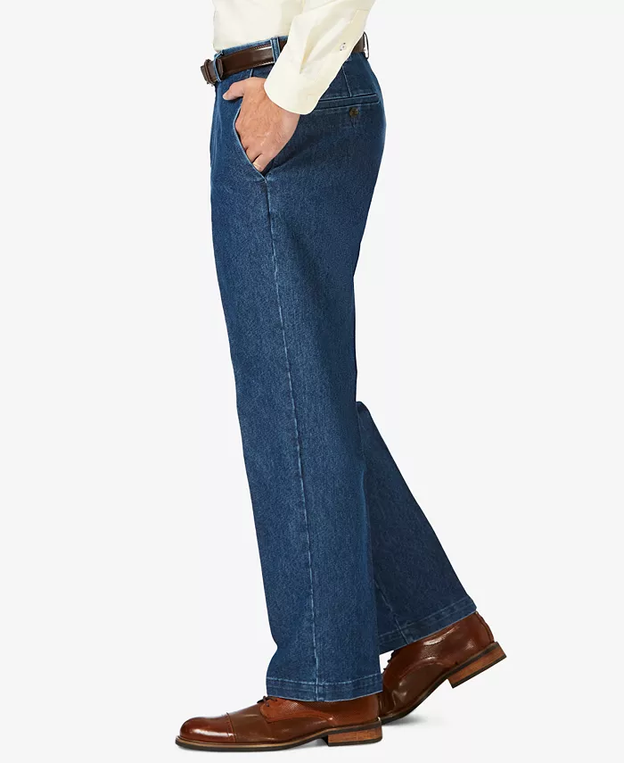 Men's Stretch Denim Classic-Fit Flat Front Pants - thumbnail 3