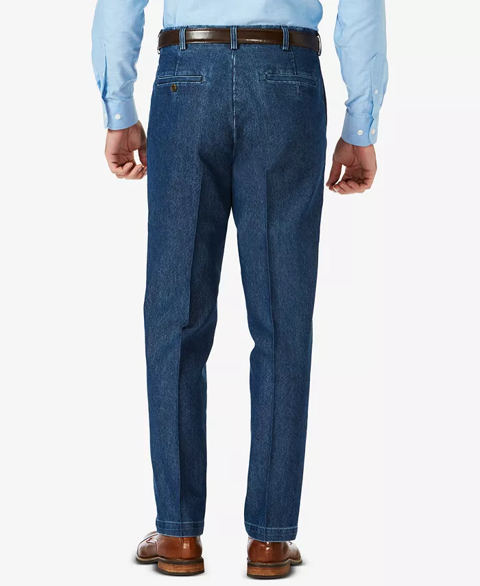Men's Stretch Denim Classic-Fit Pleated Pants - thumbnail 2