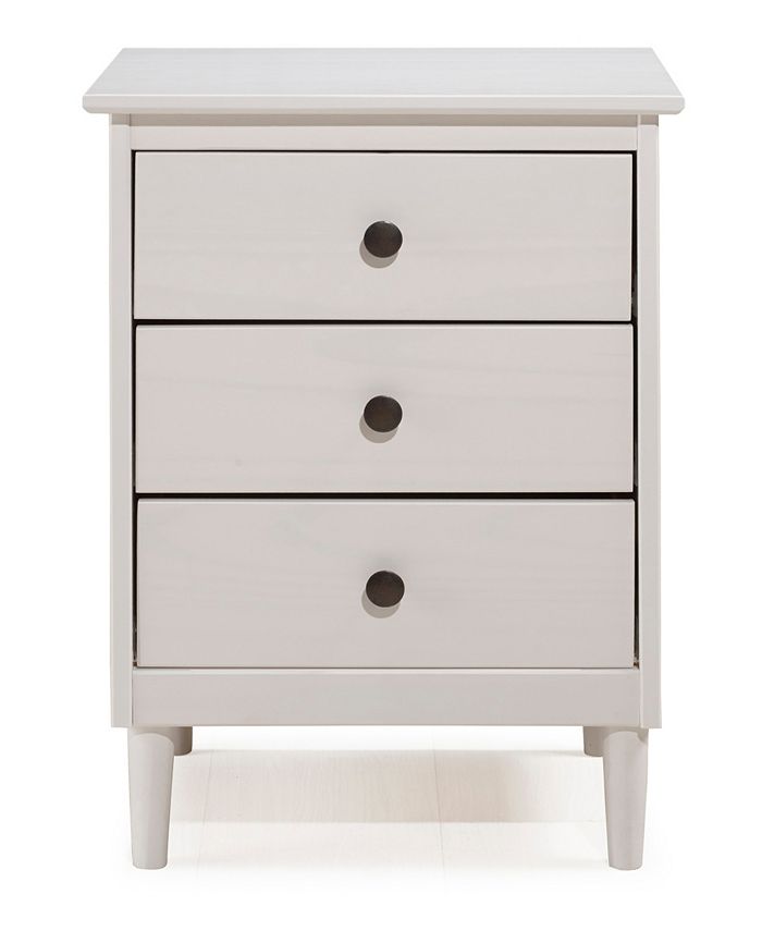 Walker Edison 3 Drawer Solid Wood Nightstand in White Macy's