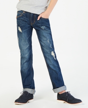 Shop Tommy Hilfiger Big Boys Regular-fit Niagara Stretch Jeans In Niagara Blue
