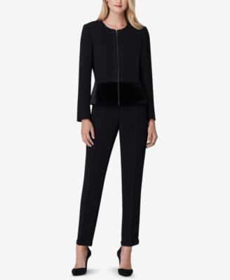 Tahari ASL - Velvet Peplum Pantsuit