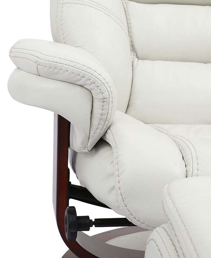 Furniture Faringdon Leather Euro Chair & Ottoman & Reviews Furniture