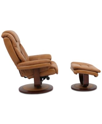 Faringdon Leather Euro Chair & Ottoman