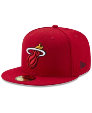 Shop New Era Miami Heat Basic 59fifty Fitted Cap 2018 In Maroon