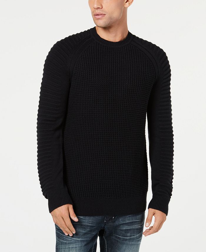 INC International Concepts Men's Plaited Crewneck Sweater Black Size Medium main image 1