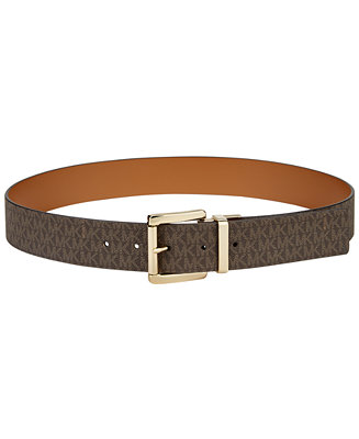 Michael Kors Reversible Signature Leather Belt - Macy's