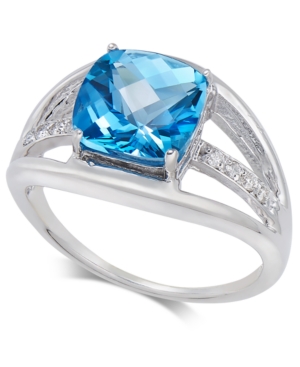 image of Blue Topaz (2-5/8 ct. t.w.) & Diamond Accent Ring in Sterling Silver