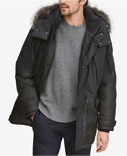 Marc New York Men's MixedMedia Parka with Removable Hood & Reviews