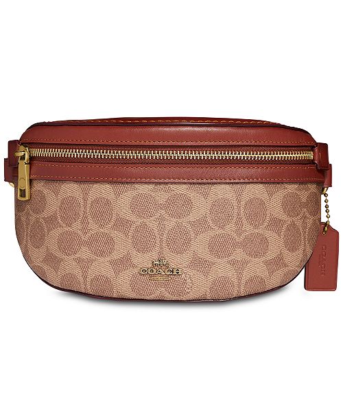 coach waist bag signature
