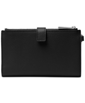 Adele Double-Zip Pebble Leather Phone Wristlet