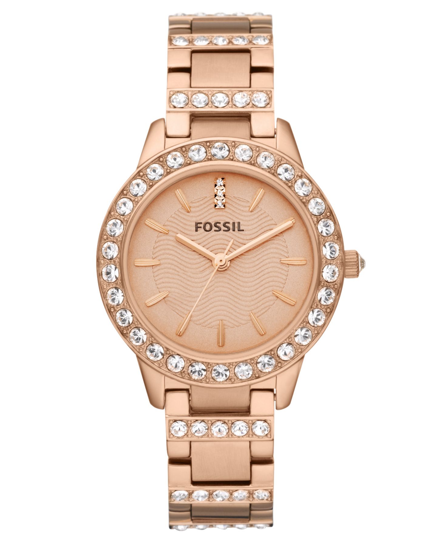 Женские часы Fossil Jesse Rose Gold-Tone Stainless Steel Bracelet Watch 34mm ES3020 — фото 1