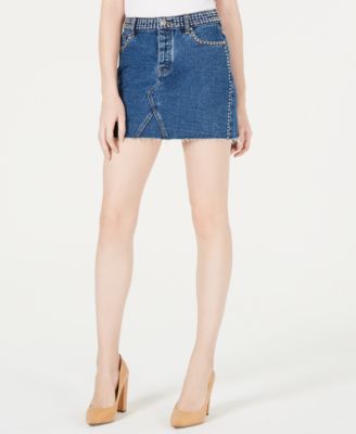 Kendall + Kylie - Cotton Studded Denim Skirt