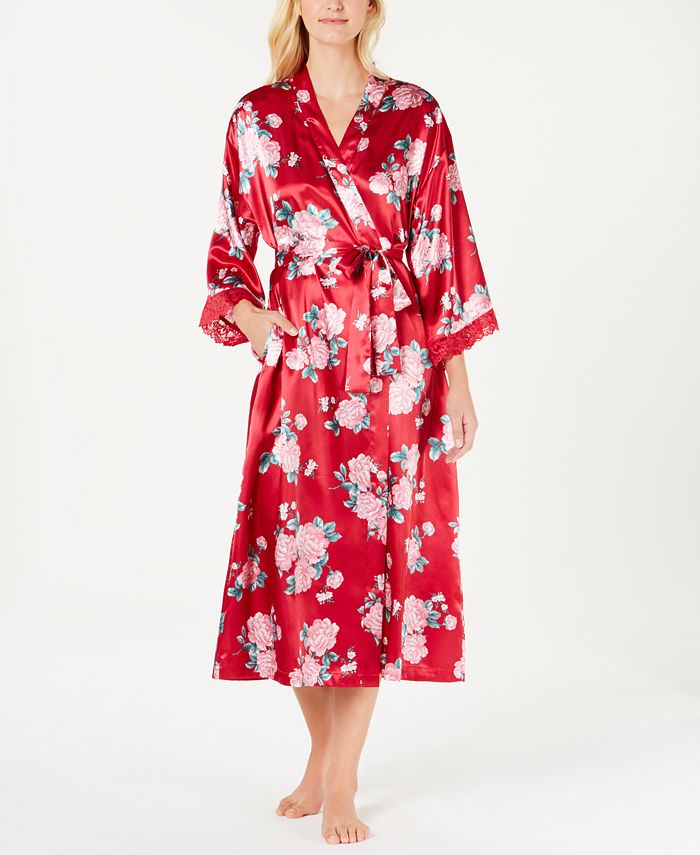Thalia Sodi FloralPrint Long Wrap Robe, Created for Macy's Macy's