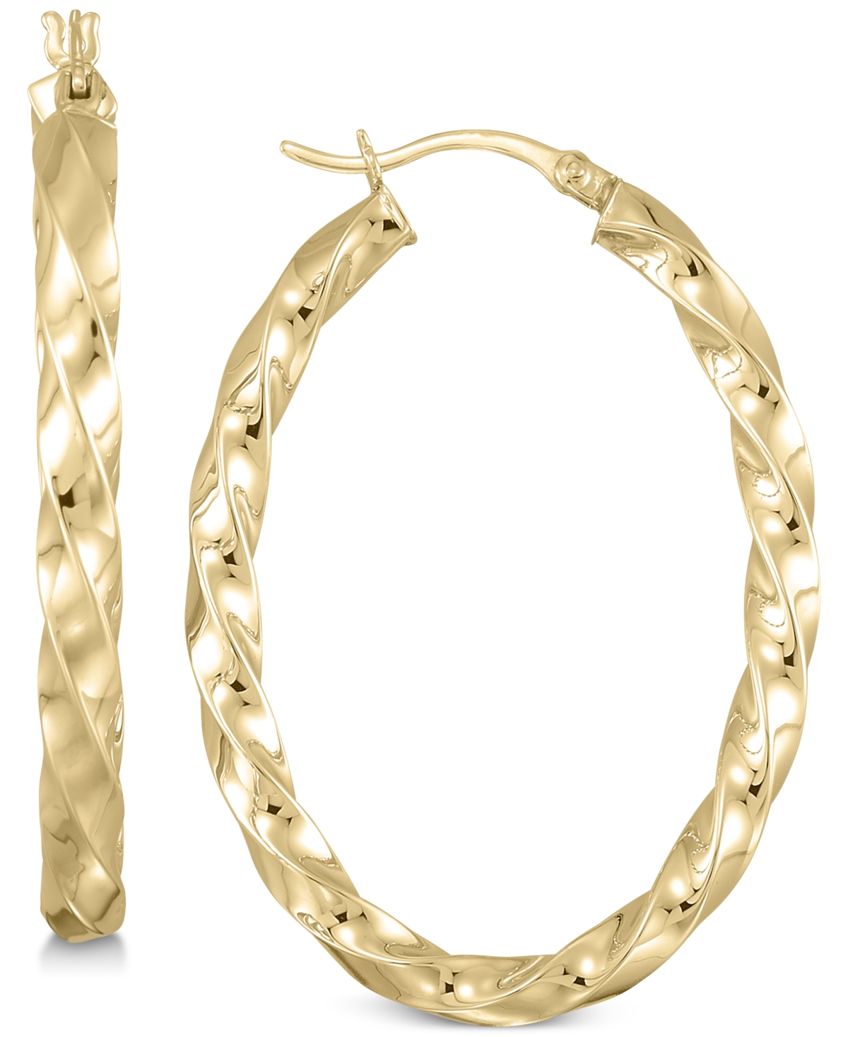Twist Hoop Earrings in 18k Gold over Sterling Silver - Gold Over Silver