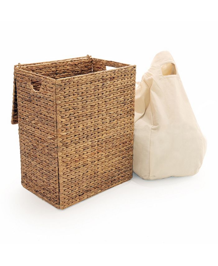 Seville Classics Foldable Water Hyacinth Portable Hamper Macy's