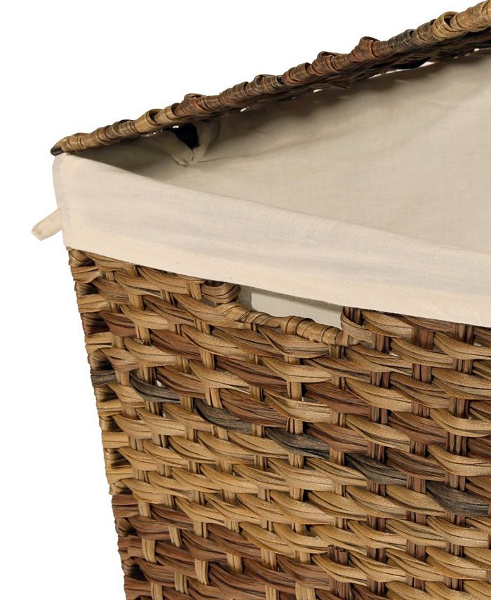 Seville Classics Handwoven Lidded Laundry Hamper With Canvas Liner Macy's