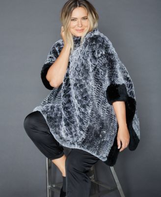 plus size fur poncho