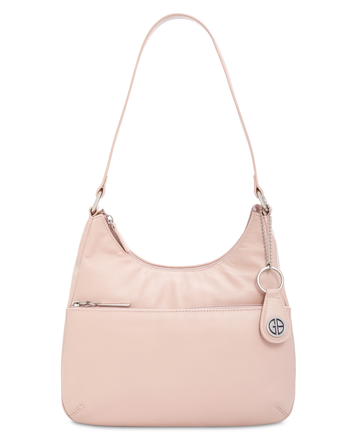 Giani Bernini Nappa Leather Hobo Bag, Created For Macy's In Rose,silver