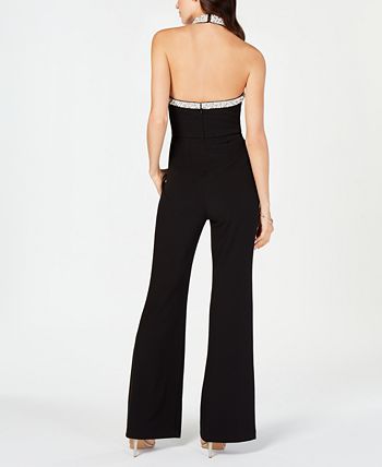 Adrianna Papell Beaded Halter Jumpsuit Macy s