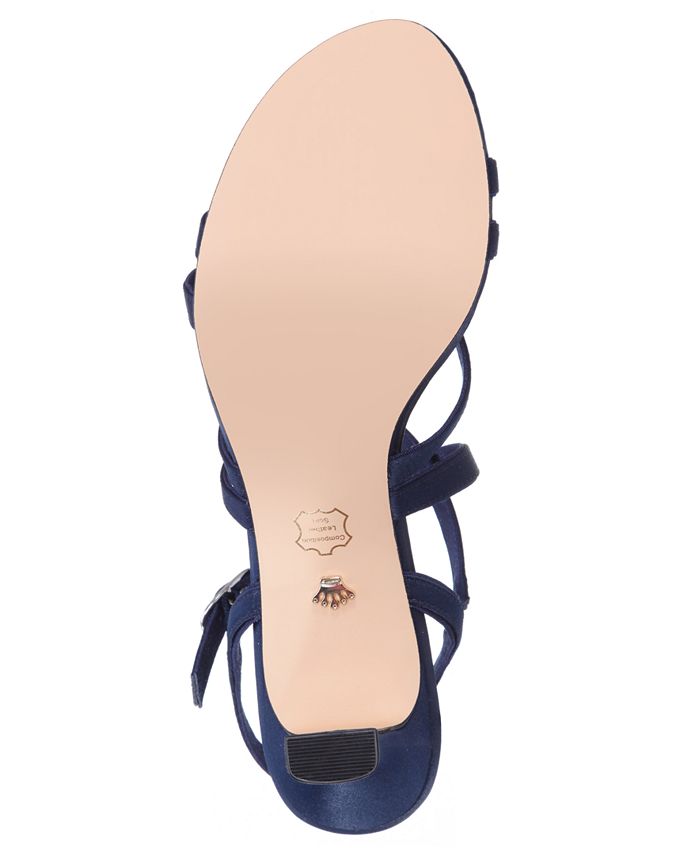 nina genaya strappy evening sandals taupe