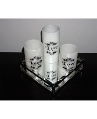 Small Square Mirrored Tray with Chrome Rails