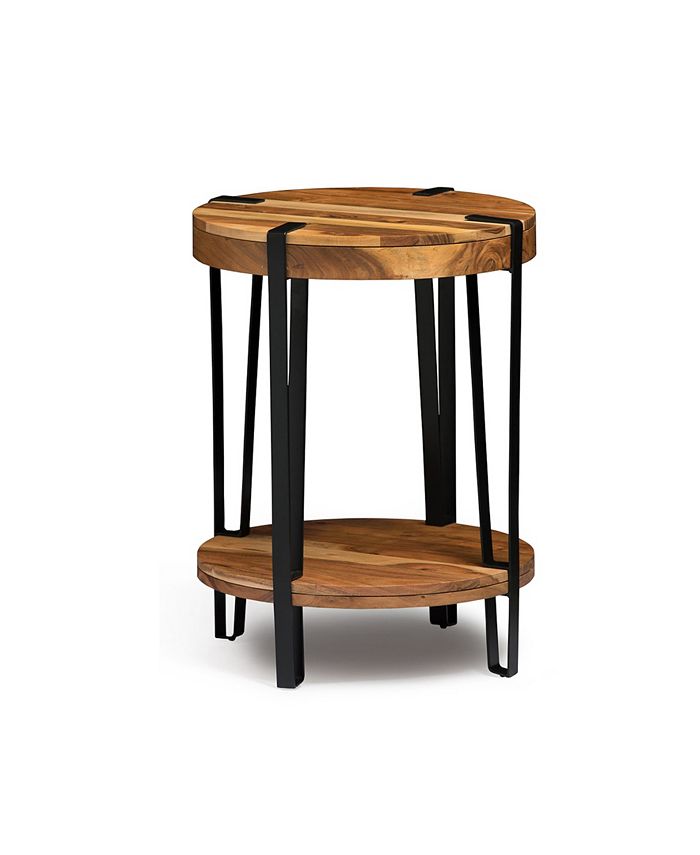 Bolton Furniture Ryegate Natural Live Edge Solid Wood With Metal Round