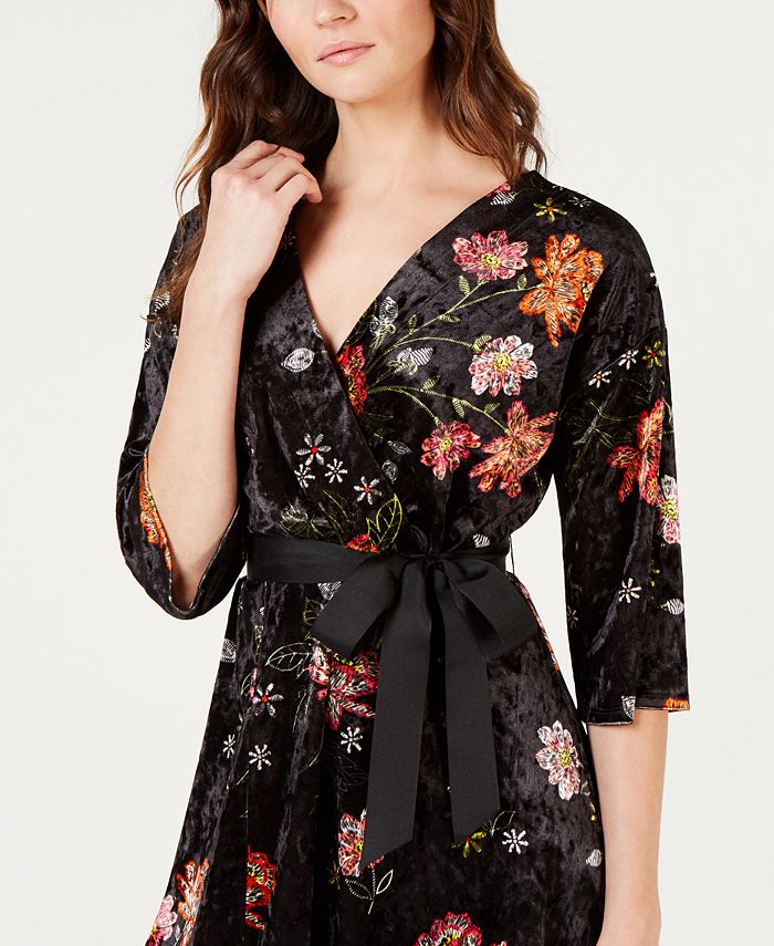 Maris Asymmetrical Mini Dress - Velvet Bloom