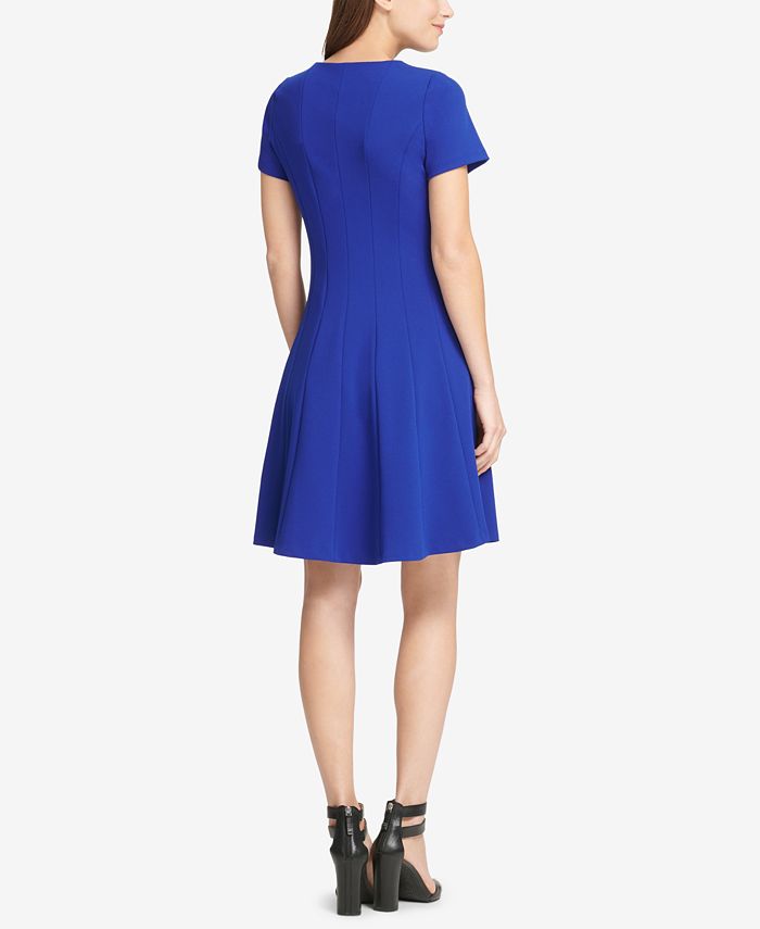 DKNY Front-Zip Fit & Flare Dress, Created for Macy's - Macy's