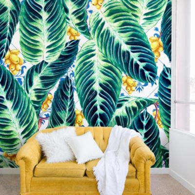 Deny Designs - Marta Barragan Camarasa Tropical leaf on ornamental pattern Wall Mural