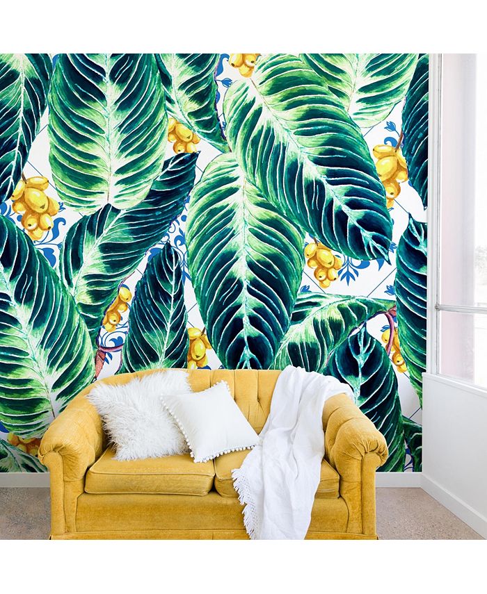 Deny Designs - Marta Barragan Camarasa Tropical leaf on ornamental pattern Wall Mural