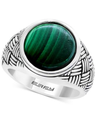 EFFY Collection - Men's Malachite Ring in Sterling Silver
