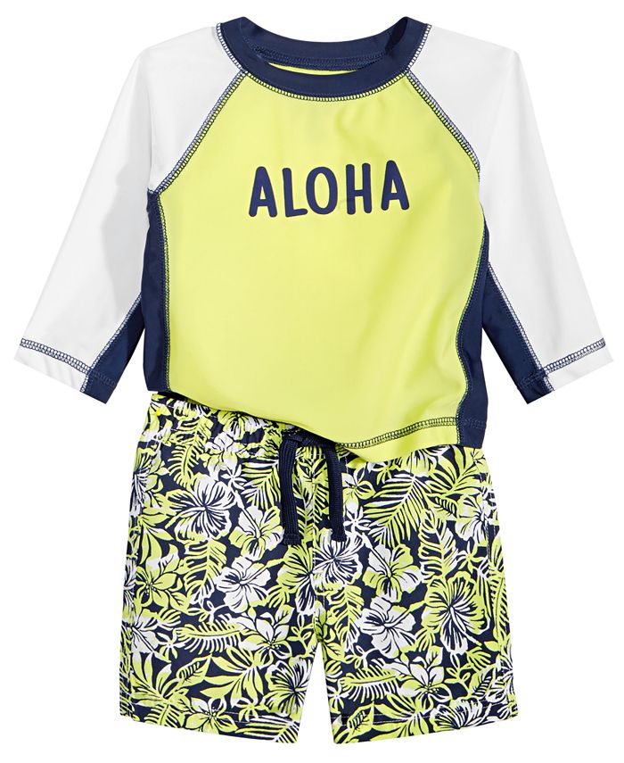 First Impressions Baby Boys 2-Pc. Aloha Rash Guard Set, Created for ...