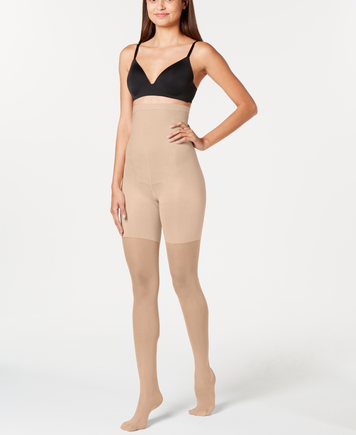 Shop Spanx High-waisted Shaping Sheers In Tan,beige