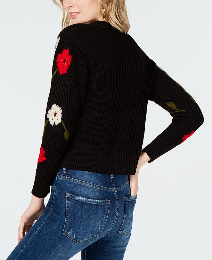 Lucky Brand EmbroideredSleeve Sweater Macy's