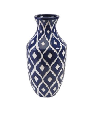 IMAX - Maine Tall Blue and White Vase