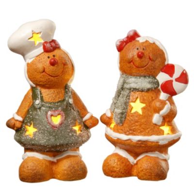 National Tree Company - 7" Terra Cotta Gingerbread Set of Two