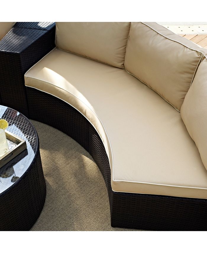 Crosley Catalina Outdoor Wicker Round Sectional Sofa With Cushions Macy's