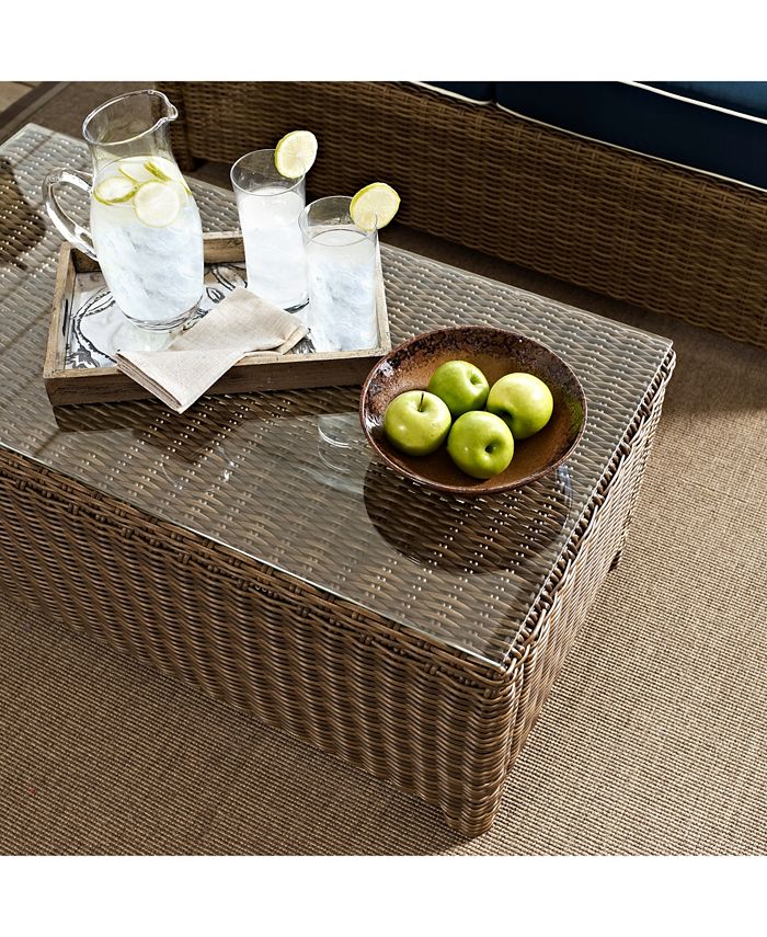 Crosley Bradenton Outdoor Wicker Glass Top Table Macy #39 s