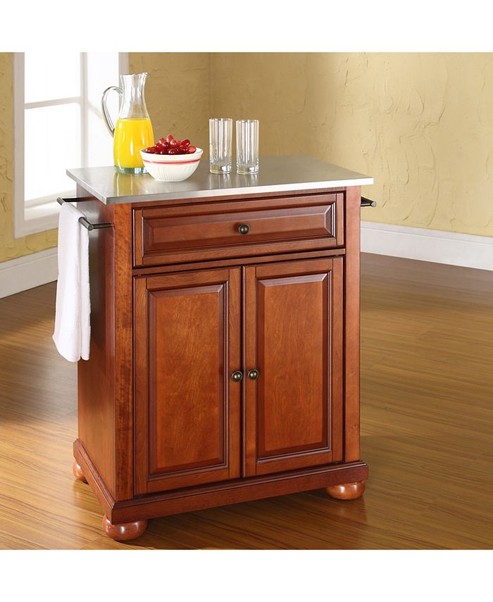 Crosley Alexandria Stainless Steel Top Portable Kitchen Island Macy's