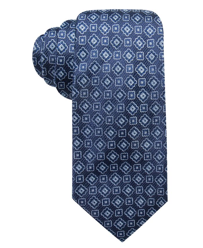 Tasso Elba Mens Medallion Tie Blue Size Regular